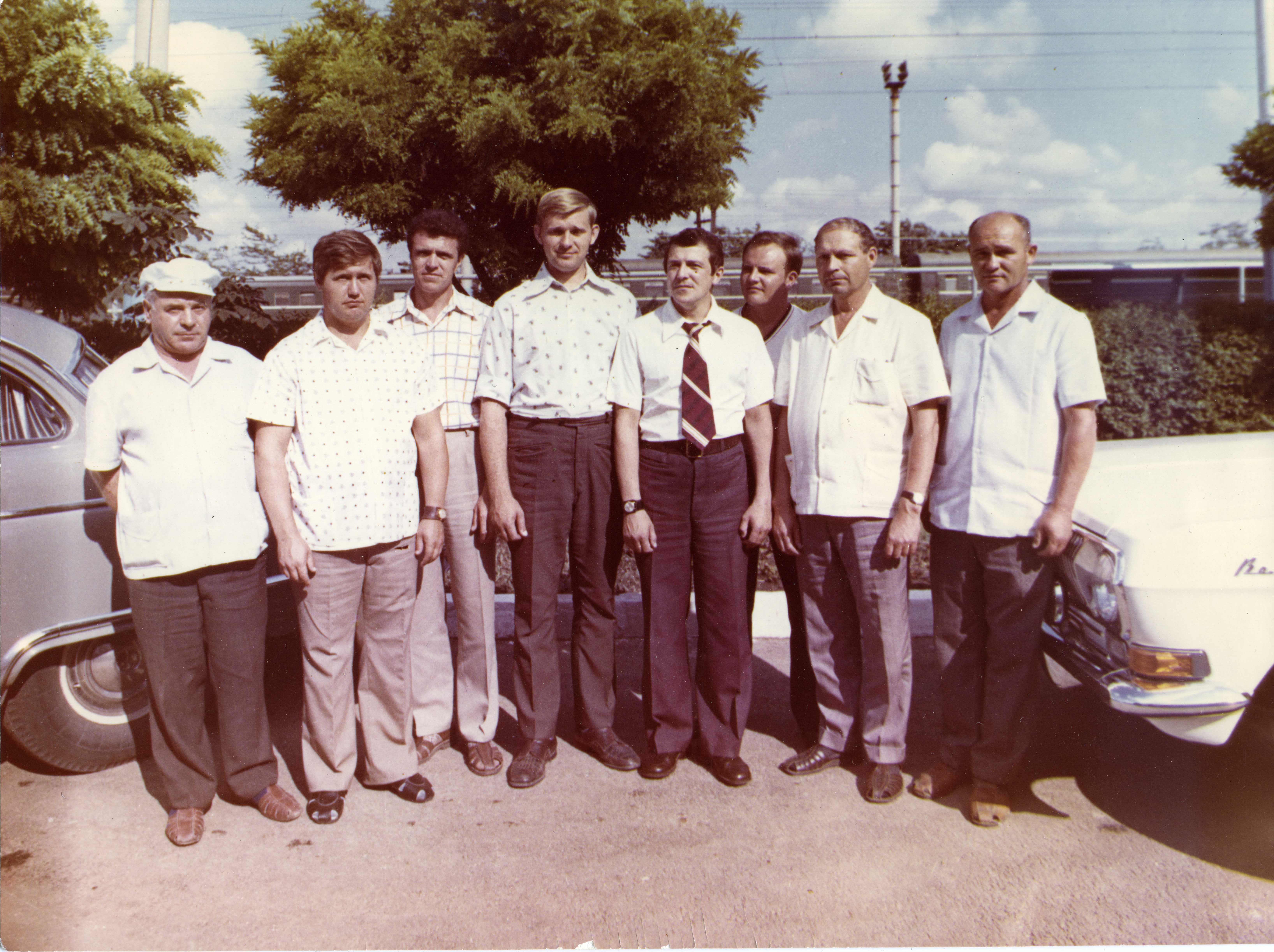 Сотрудники выездной охраны во время встречи Л.И. Брежнева в Симферополе. 12 июля 1977 г. © Фото из личного архива В.В. Тупицына