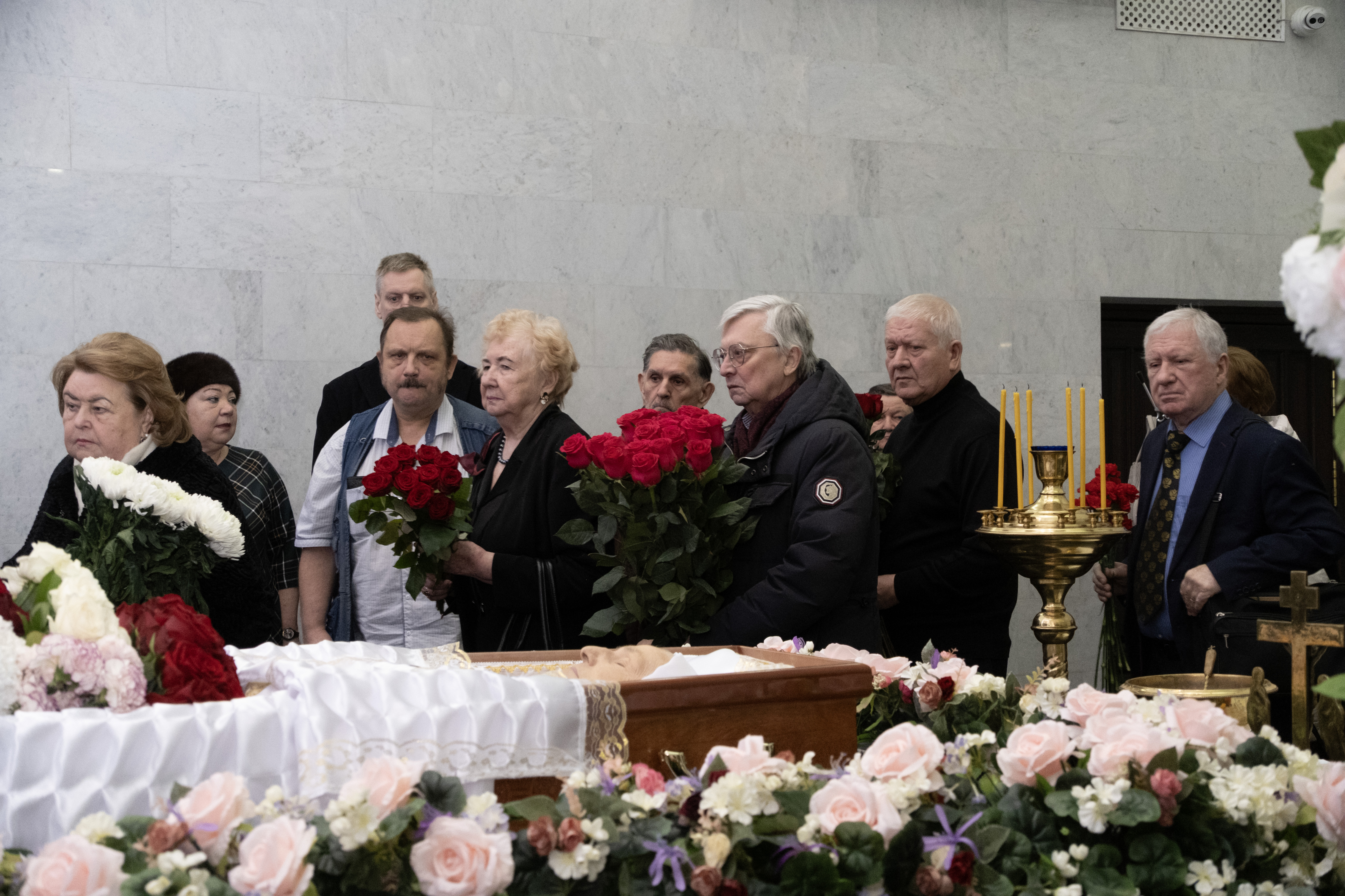 Прощание с председателем Центрального Совета Всесоюзной пионерской организации им. В.И. Ленина при ЦК ВЛКСМ (1971-1984), депутатом Госдумы 1-го созыва (1993-1995) Алевтиной Федуловой в малом ритуальном зале ЦКБ в Москве. 9 февраля 2026 г. Федулова скончавшейся 5 февраля на 86-м году жизни. © Фото: Дмитрий Волин/Кремлевский холм