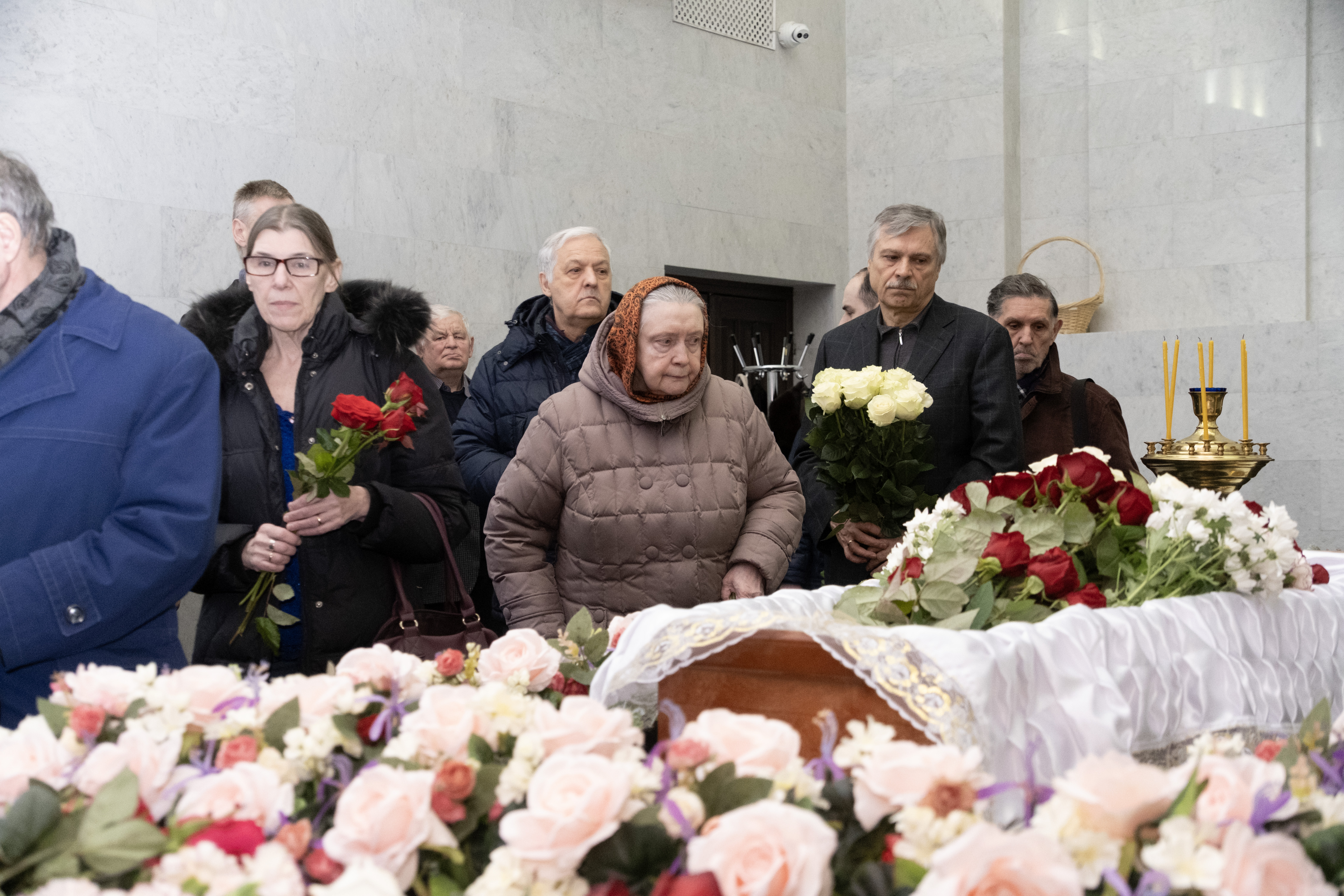 Прощание с председателем Центрального Совета Всесоюзной пионерской организации им. В.И. Ленина при ЦК ВЛКСМ (1971-1984), депутатом Госдумы 1-го созыва (1993-1995) Алевтиной Федуловой в малом ритуальном зале ЦКБ в Москве. 9 февраля 2026 г. Федулова скончавшейся 5 февраля на 86-м году жизни. © Фото: Дмитрий Волин/Кремлевский холм