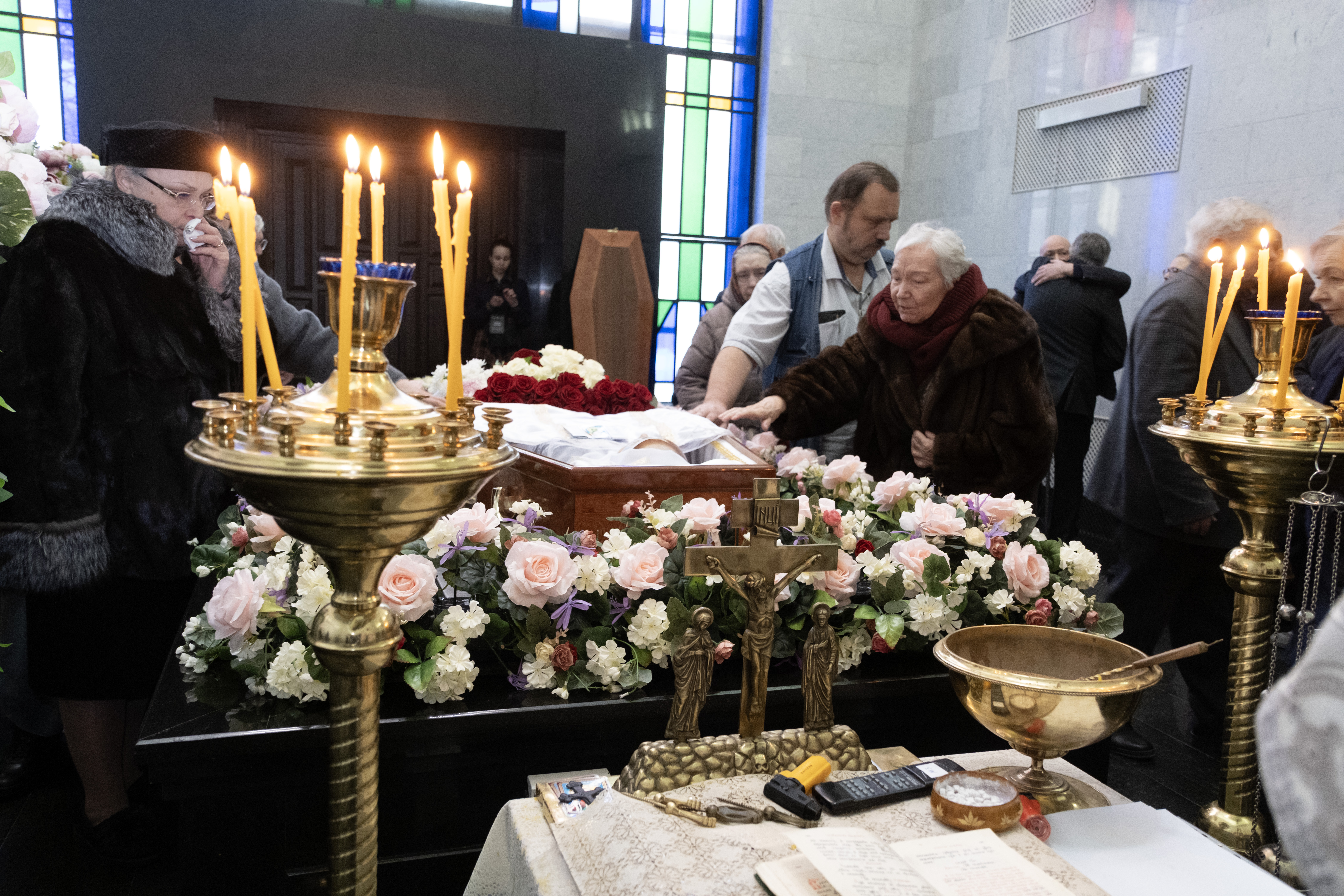 Прощание с председателем Центрального Совета Всесоюзной пионерской организации им. В.И. Ленина при ЦК ВЛКСМ (1971-1984), депутатом Госдумы 1-го созыва (1993-1995) Алевтиной Федуловой в малом ритуальном зале ЦКБ в Москве. 9 февраля 2026 г. Федулова скончавшейся 5 февраля на 86-м году жизни. © Фото: Дмитрий Волин/Кремлевский холм